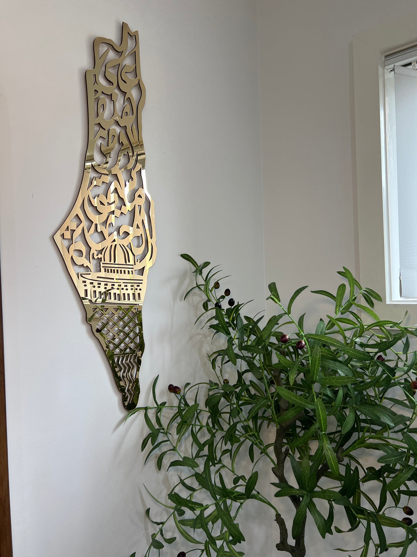 Palestine Map Mirror Wall Art