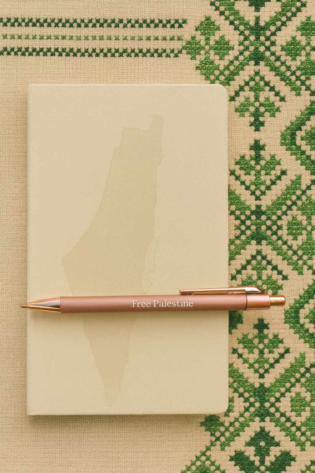 Rose Gold Free Palestine Pen