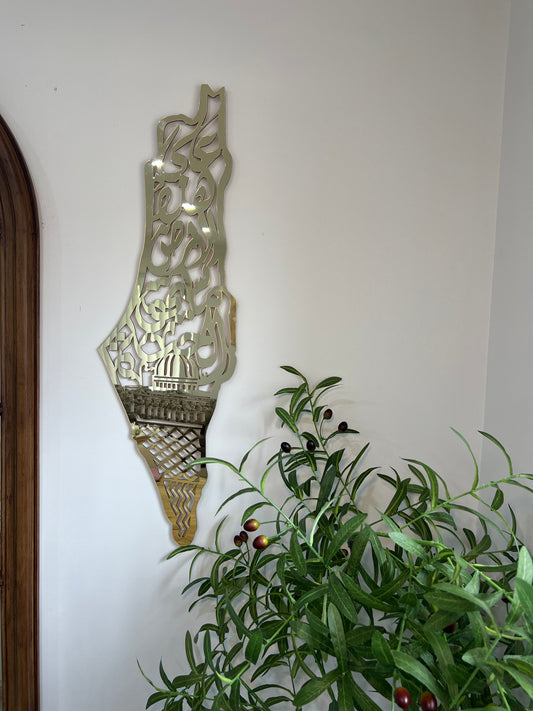 Palestine Map Mirror Wall Art