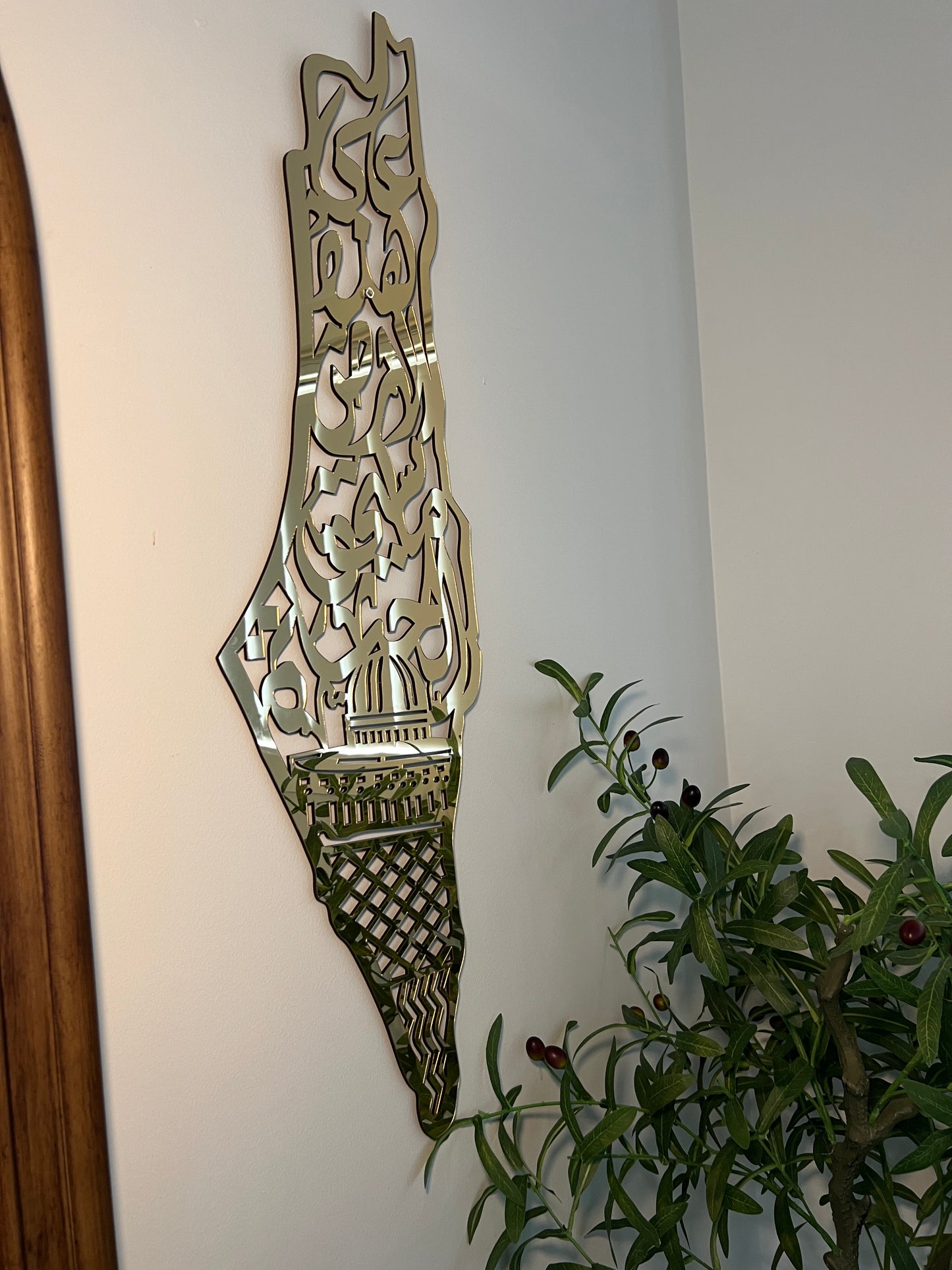 Palestine Map Mirror Wall Art