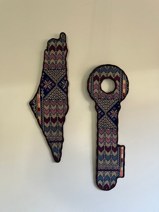 Palestine Map and Key Wall Decor